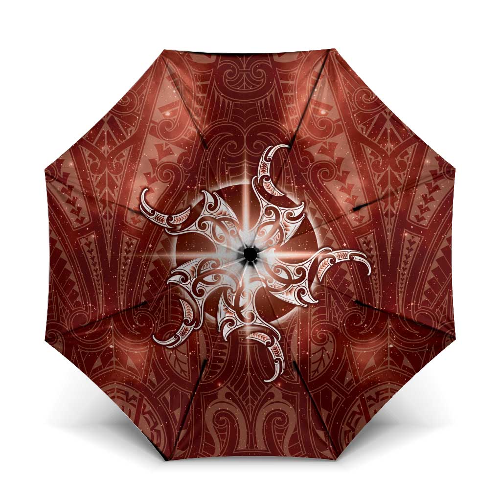 New Zealand Matariki Pohutukawa Umbrella Maori Moko Red Galaxy