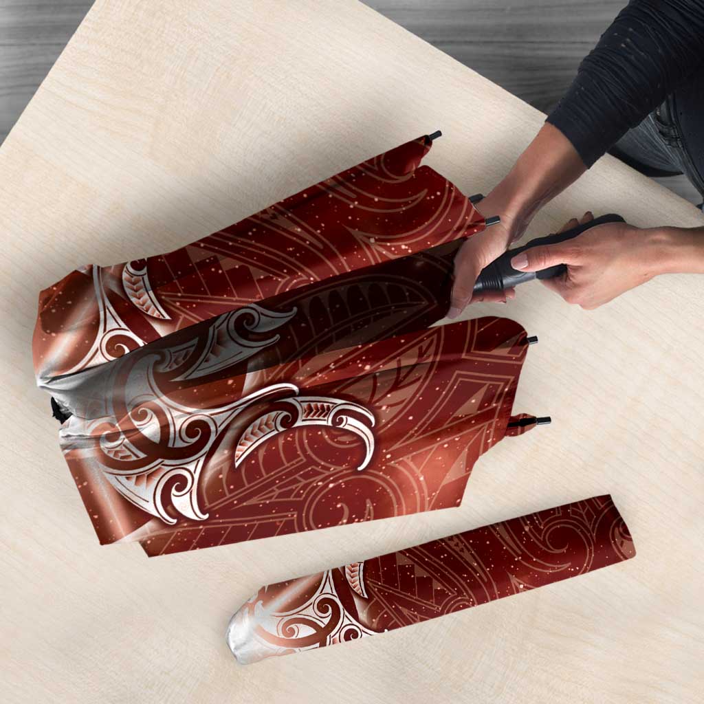 New Zealand Matariki Pohutukawa Umbrella Maori Moko Red Galaxy