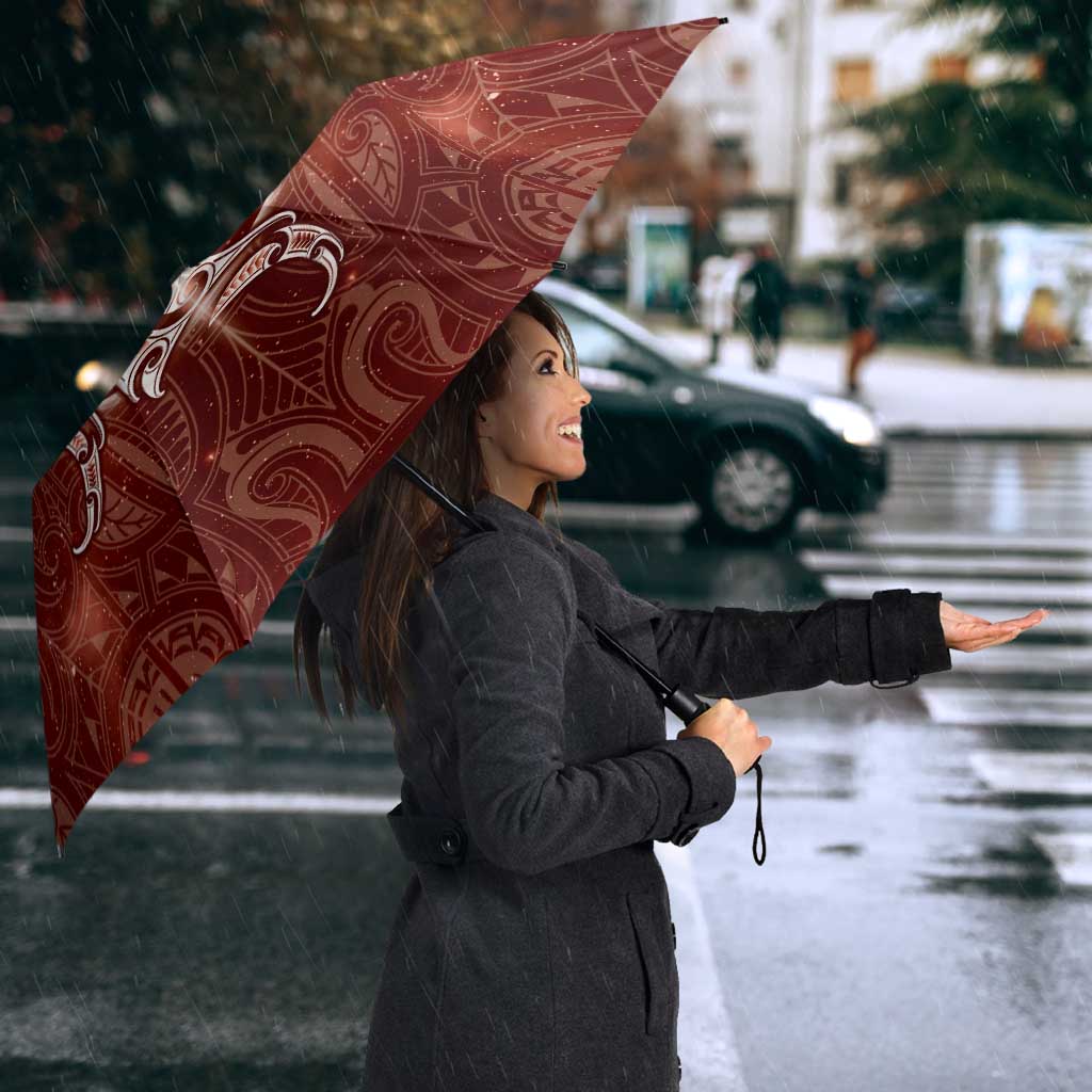 New Zealand Matariki Pohutukawa Umbrella Maori Moko Red Galaxy