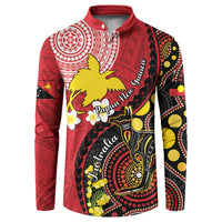 Papua New Guinea And Australia Aboriginal Button Sweatshirt Bird Of Paradise And Kangaroo Together