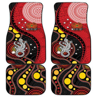 Papua New Guinea And Australia Aboriginal Car Mats Bird Of Paradise And Kangaroo Together