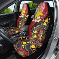 Papua New Guinea And Australia Aboriginal Car Seat Cover Bird Of Paradise And Kangaroo Together