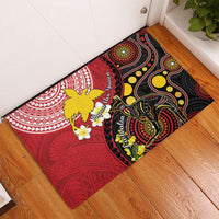 Papua New Guinea And Australia Aboriginal Rubber Doormat Bird Of Paradise And Kangaroo Together