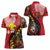 Papua New Guinea And Australia Aboriginal Women Polo Shirt Bird Of Paradise And Kangaroo Together