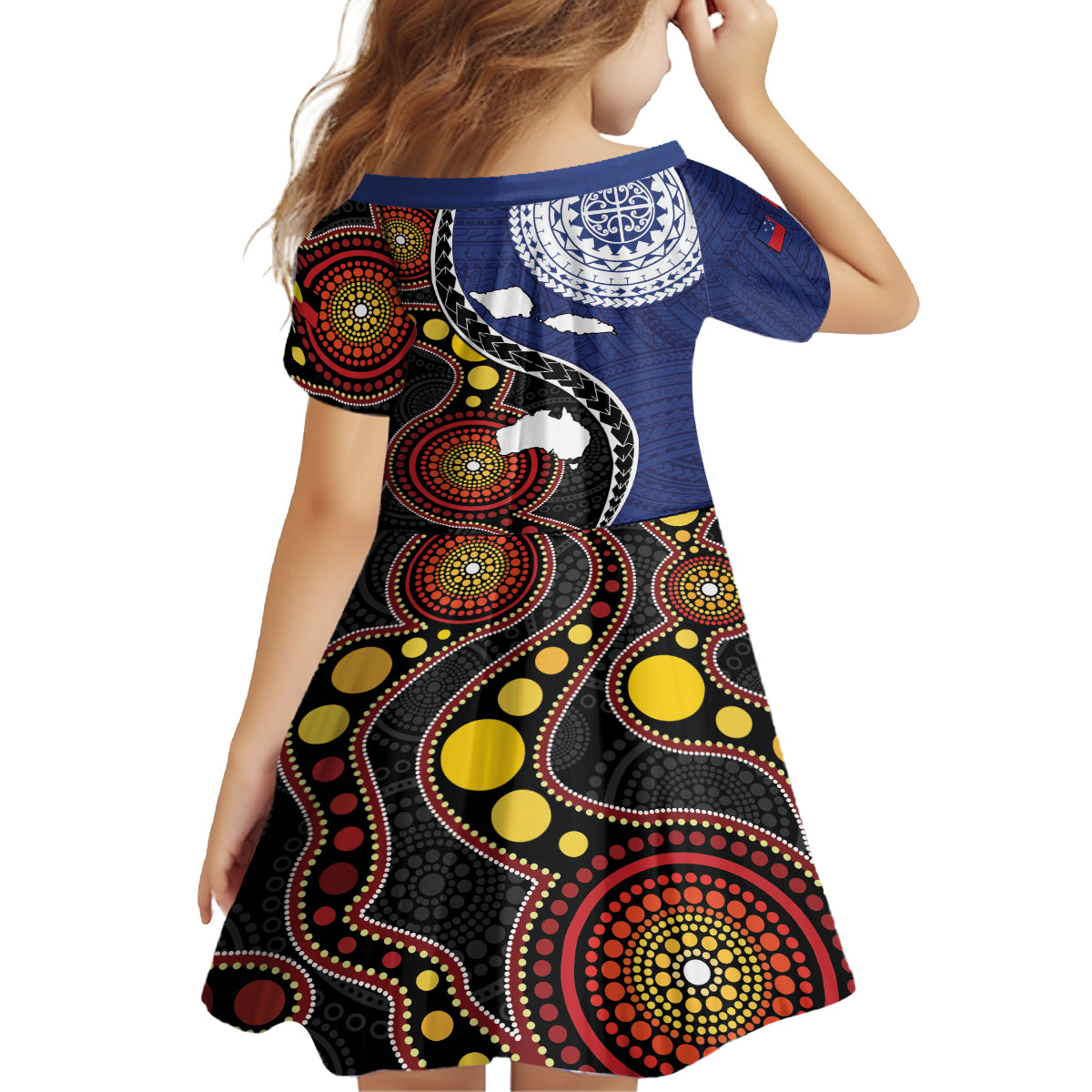 Samoa And Australia Together Family Matching Puletasi and Hawaiian Shirt Aboriginal Mix Polynesian