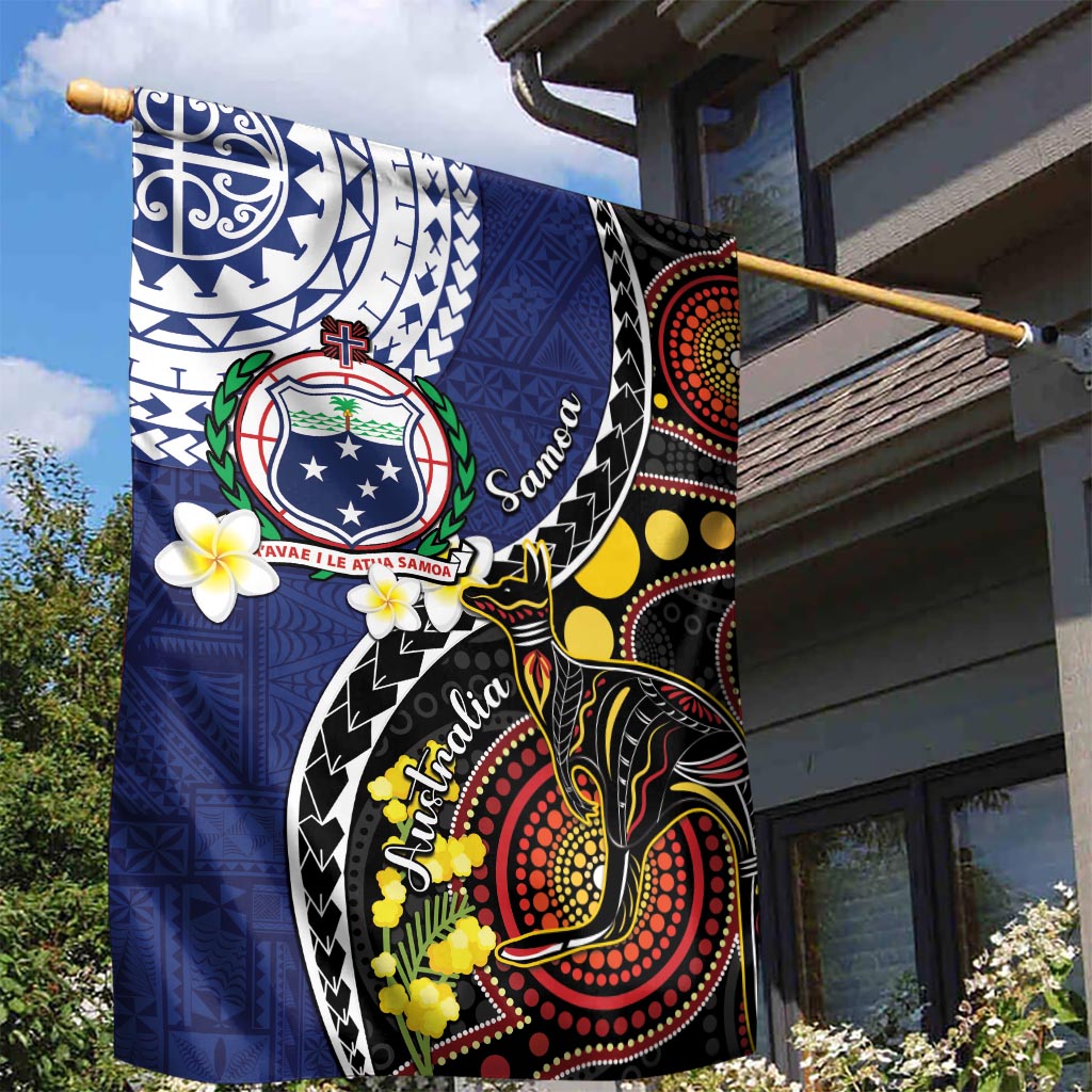 Samoa And Australia Together Garden Flag Aboriginal Mix Polynesian