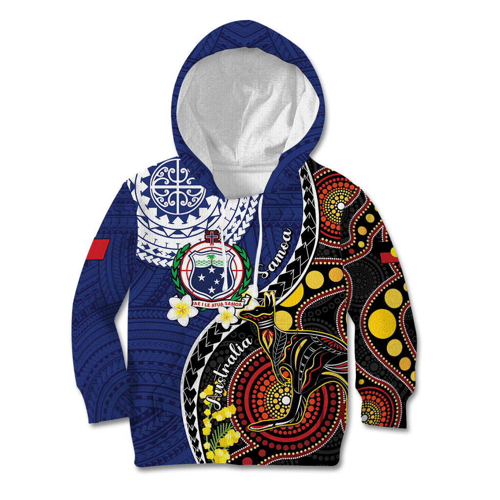 Samoa And Australia Together Kid Hoodie Aboriginal Mix Polynesian