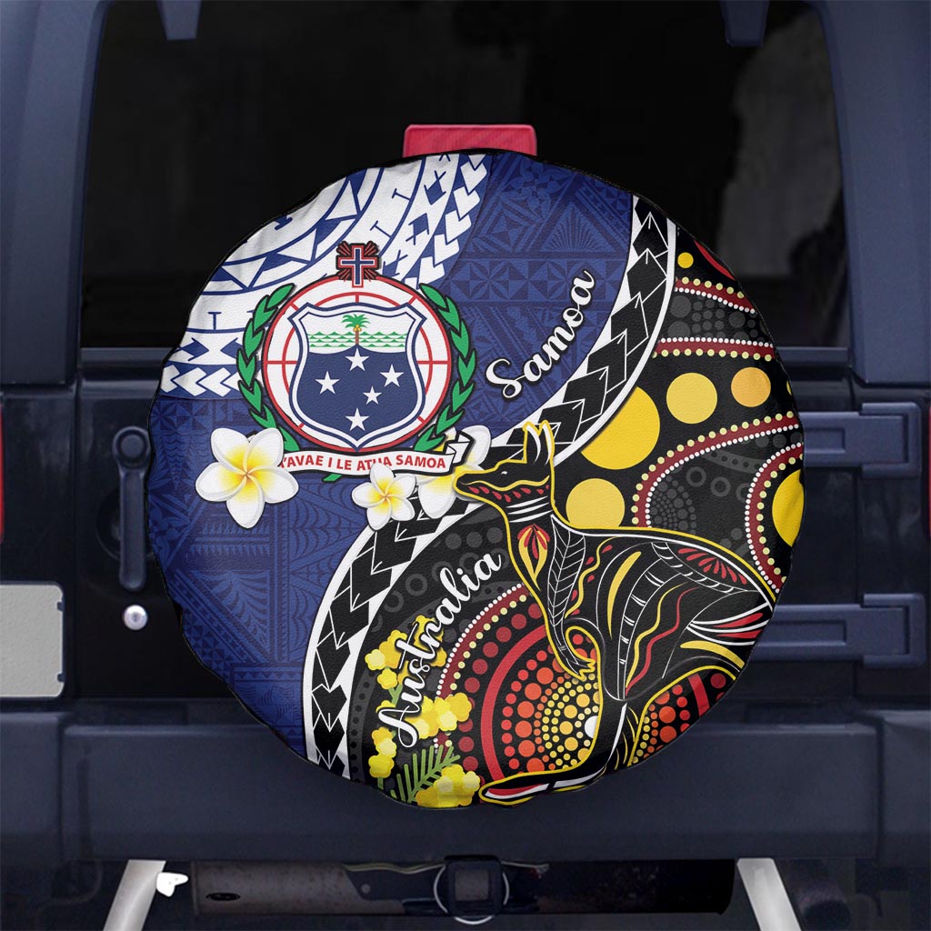 Samoa And Australia Together Spare Tire Cover Aboriginal Mix Polynesian