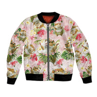 Hawaii Guinea Hula Pig Bomber Jacket Funny Tropical Style