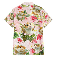 Hawaii Guinea Hula Pig Family Matching Off Shoulder Short Dress and Hawaiian Shirt Funny Tropical Style