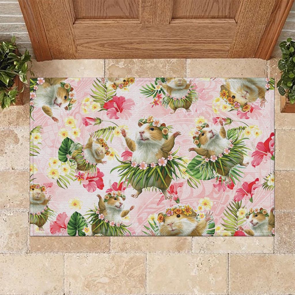 Hawaii Guinea Hula Pig Rubber Doormat Funny Tropical Style