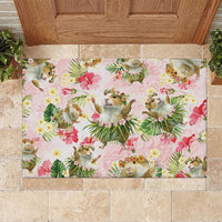 Hawaii Guinea Hula Pig Rubber Doormat Funny Tropical Style
