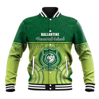 Personalised Ballantine Memorial School Baseball Jacket With Fijian Tapa Pattern