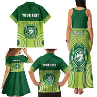 Personalised Ballantine Memorial School Family Matching Tank Maxi Dress and Hawaiian Shirt With Fijian Tapa Pattern