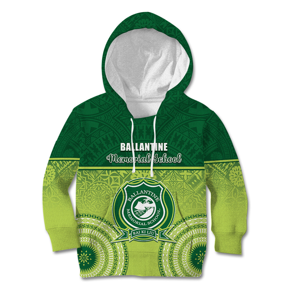 Personalised Ballantine Memorial School Kid Hoodie With Fijian Tapa Pattern