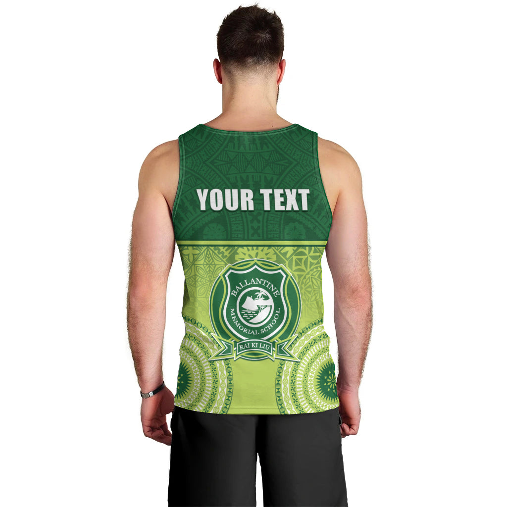Personalised Ballantine Memorial School Men Tank Top With Fijian Tapa Pattern