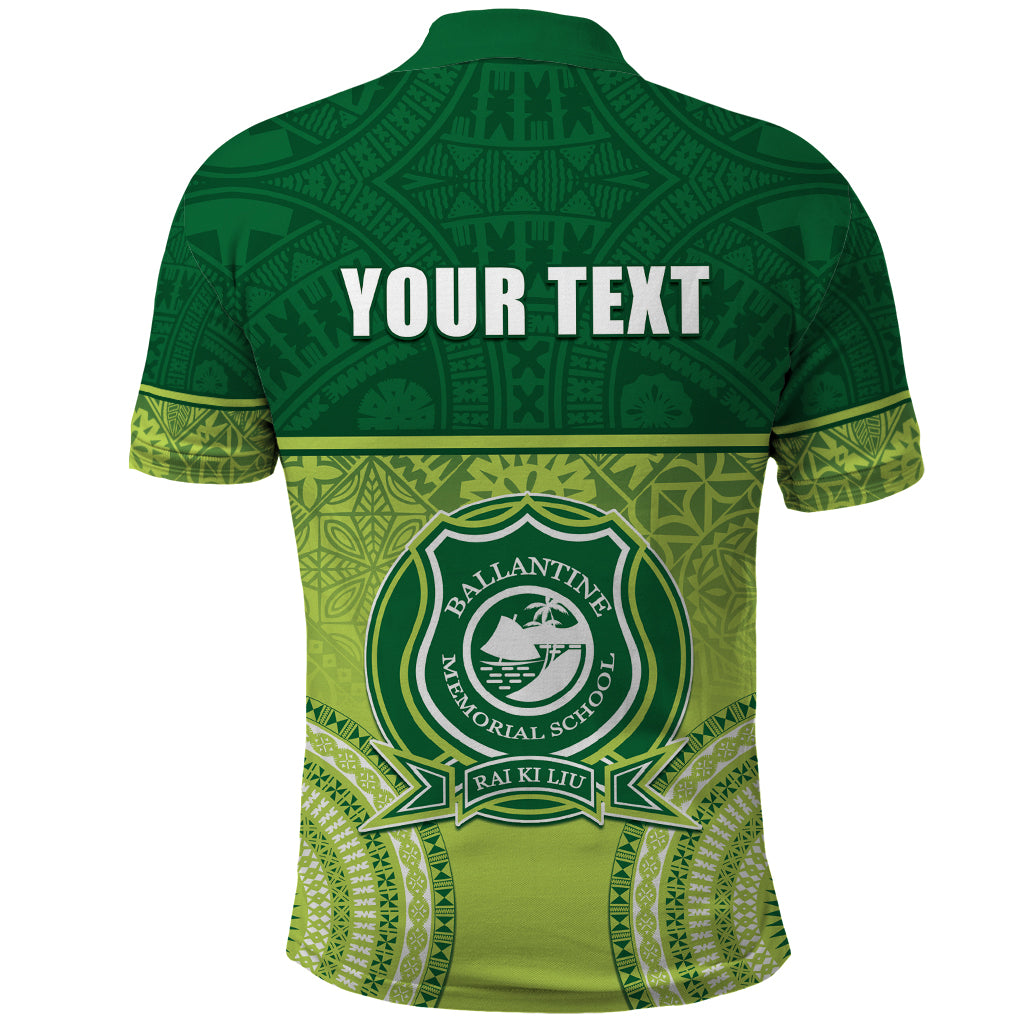 Personalised Ballantine Memorial School Polo Shirt With Fijian Tapa Pattern