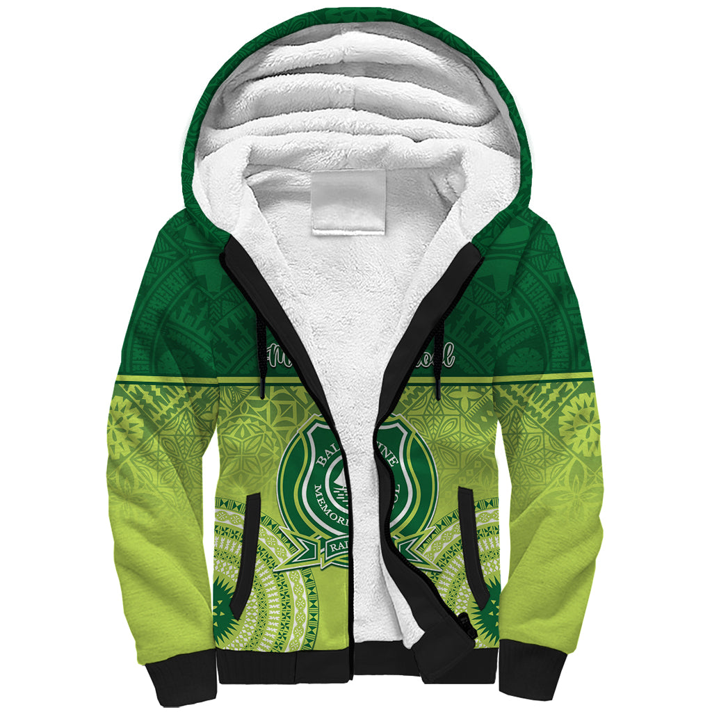 Personalised Ballantine Memorial School Sherpa Hoodie With Fijian Tapa Pattern