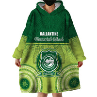 Personalised Ballantine Memorial School Wearable Blanket Hoodie With Fijian Tapa Pattern