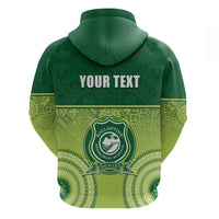Personalised Ballantine Memorial School Zip Hoodie With Fijian Tapa Pattern