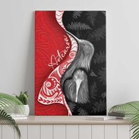 New Zealand Aotearoa Canvas Wall Art Kiwi Fern Maori Pattern Red Version