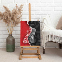 New Zealand Aotearoa Canvas Wall Art Kiwi Fern Maori Pattern Red Version