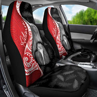 New Zealand Aotearoa Car Seat Cover Kiwi Fern Maori Pattern Red Version