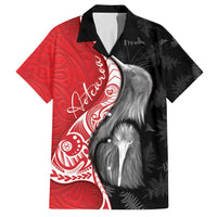 New Zealand Aotearoa Family Matching Long Sleeve Bodycon Dress and Hawaiian Shirt Kiwi Fern Maori Pattern Red Version LT05 Dad's Shirt - Short Sleeve Red - Polynesian Pride