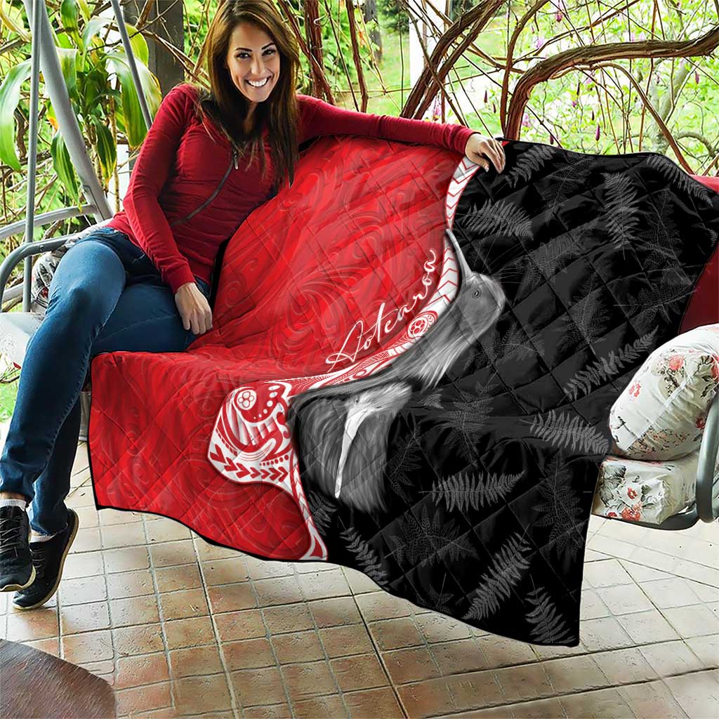 New Zealand Aotearoa Quilt Kiwi Fern Maori Pattern Red Version LT05 - Polynesian Pride