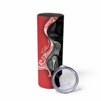 New Zealand Aotearoa Skinny Tumbler Kiwi Fern Maori Pattern Red Version LT05 - Polynesian Pride