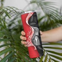 New Zealand Aotearoa Skinny Tumbler Kiwi Fern Maori Pattern Red Version LT05 - Polynesian Pride