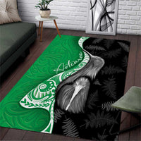 New Zealand Aotearoa Area Rug Kiwi Fern Maori Pattern Green Version LT05 Green - Polynesian Pride