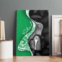 New Zealand Aotearoa Canvas Wall Art Kiwi Fern Maori Pattern Green Version