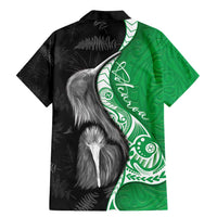 New Zealand Aotearoa Family Matching Mermaid Dress and Hawaiian Shirt Kiwi Fern Maori Pattern Green Version LT05 - Polynesian Pride