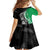 New Zealand Aotearoa Family Matching Off The Shoulder Long Sleeve Dress and Hawaiian Shirt Kiwi Fern Maori Pattern Green Version