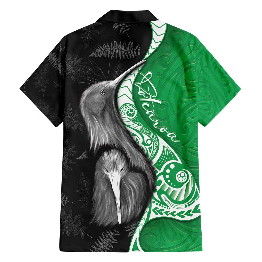 New Zealand Aotearoa Family Matching Tank Maxi Dress and Hawaiian Shirt Kiwi Fern Maori Pattern Green Version LT05 - Polynesian Pride