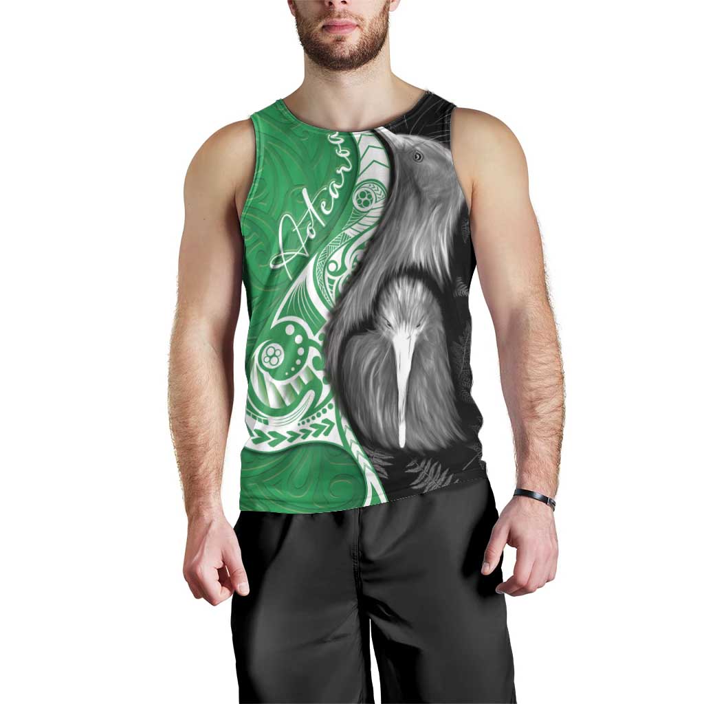 New Zealand Aotearoa Men Tank Top Kiwi Fern Maori Pattern Green Version