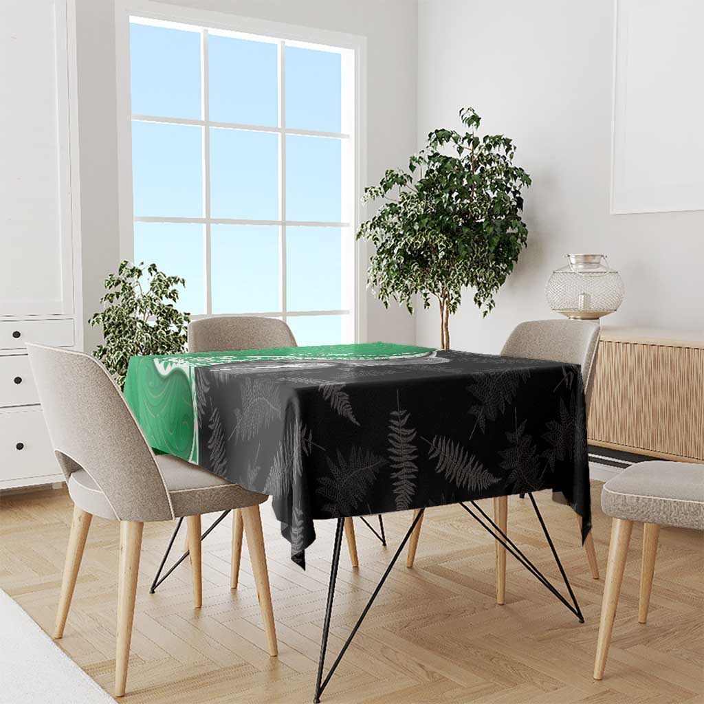 New Zealand Aotearoa Tablecloth Kiwi Fern Maori Pattern Green Version