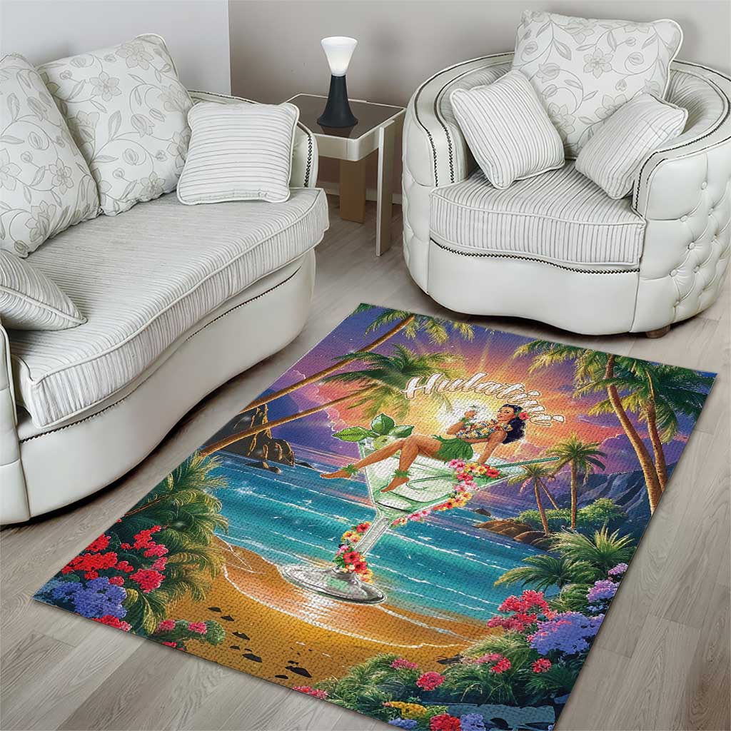 Aloha Hawaii Area Rug Hula Martini Tropical Vibes - Polynesian Pride