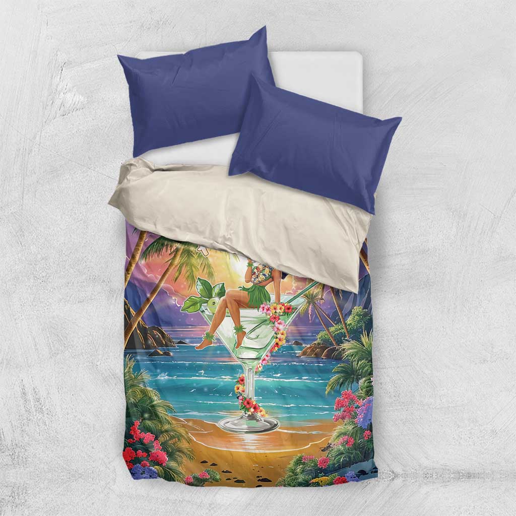 Aloha Hawaii Bedding Set Hula Martini Tropical Vibes - Polynesian Pride