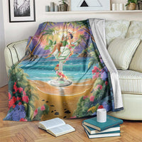 Aloha Hawaii Blanket Hula Martini Tropical Vibes - Polynesian Pride