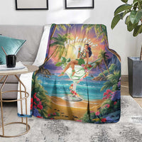 Aloha Hawaii Blanket Hula Martini Tropical Vibes - Polynesian Pride