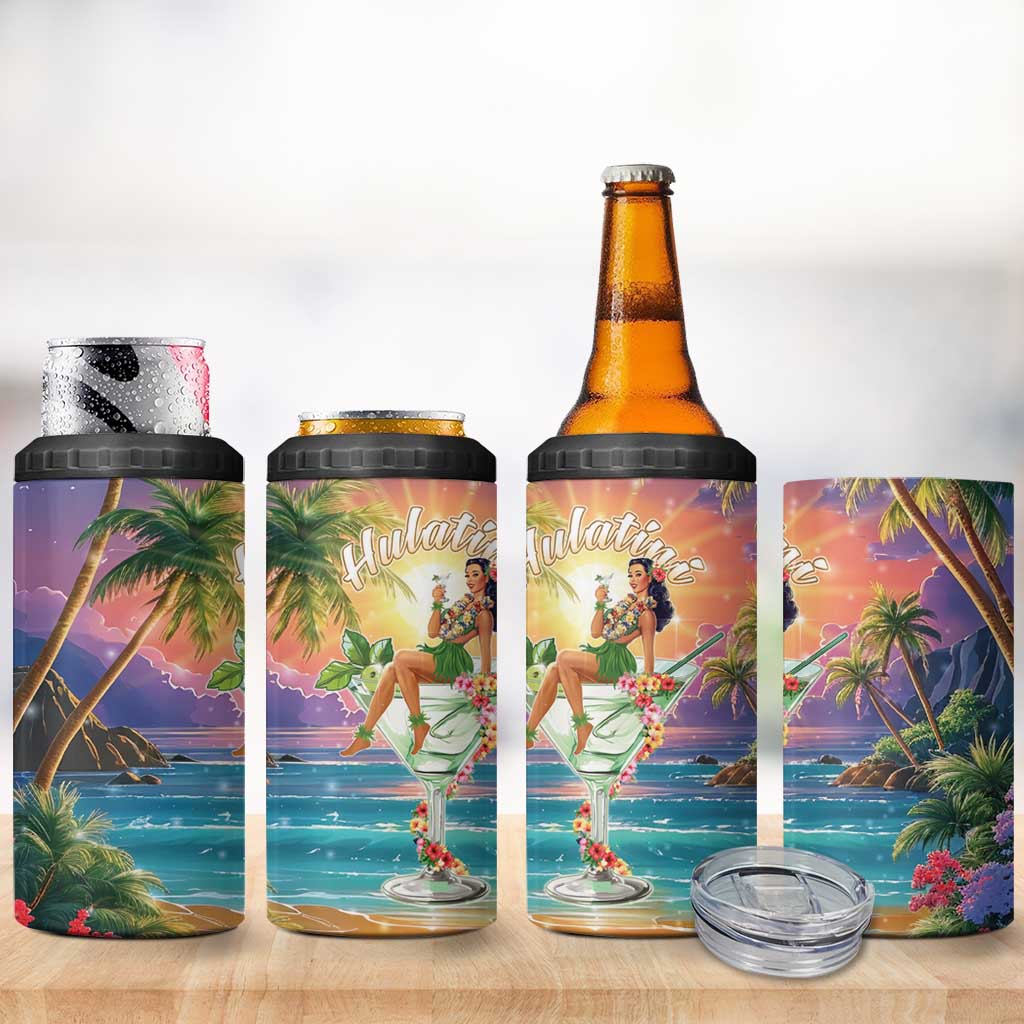 Aloha Hawaii 4 in 1 Can Cooler Tumbler Hula Martini Tropical Vibes - Polynesian Pride