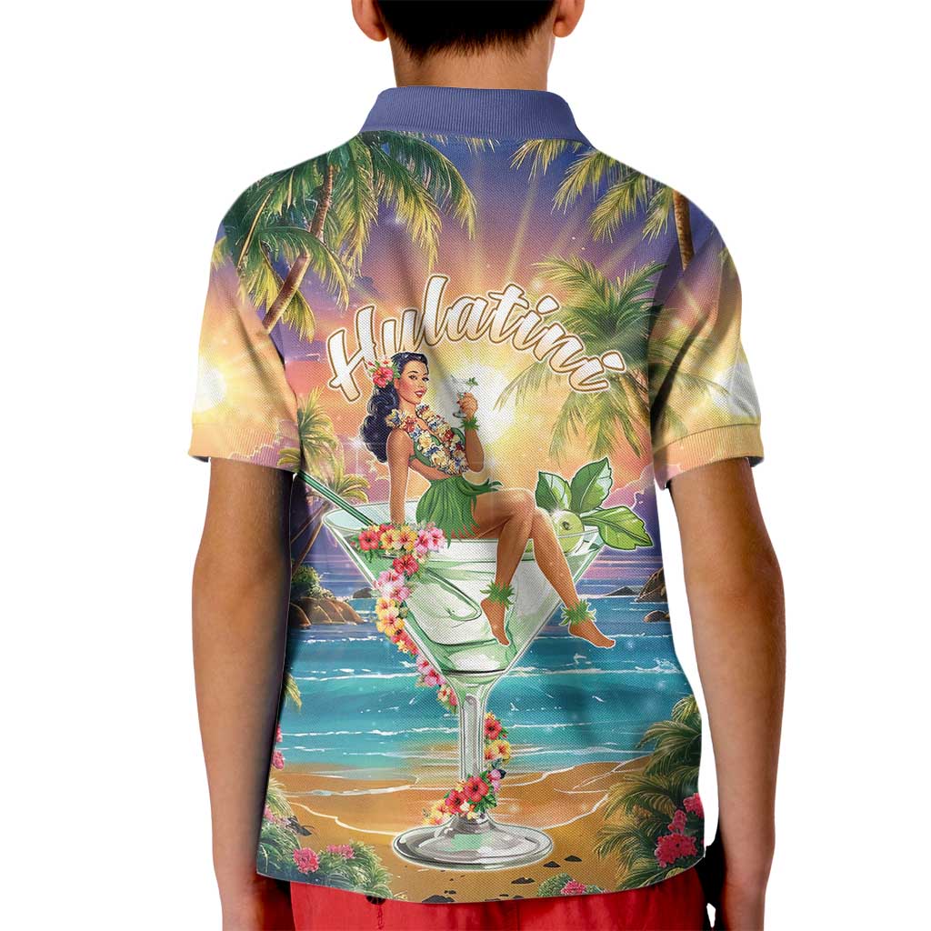 Aloha Hawaii Kid Polo Shirt Hula Martini Tropical Vibes - Polynesian Pride
