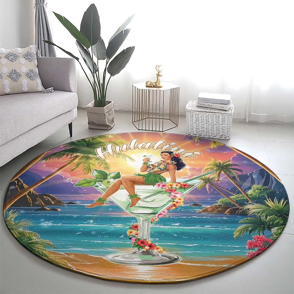 Aloha Hawaii Round Carpet Hula Martini Tropical Vibes LT05 - Polynesian Pride
