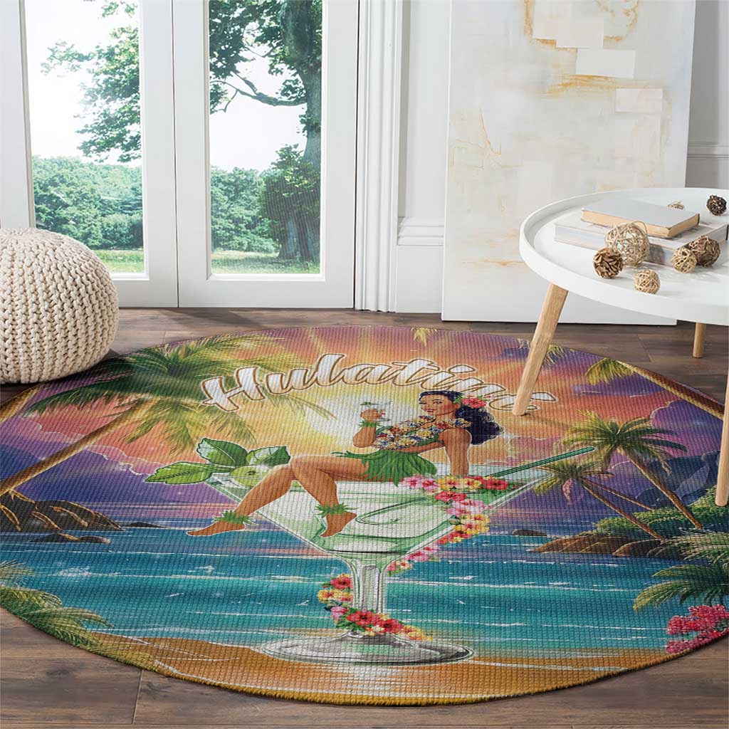 Aloha Hawaii Round Carpet Hula Martini Tropical Vibes LT05 - Polynesian Pride