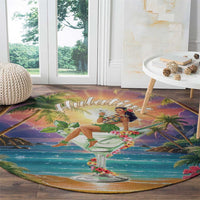 Aloha Hawaii Round Carpet Hula Martini Tropical Vibes LT05 - Polynesian Pride
