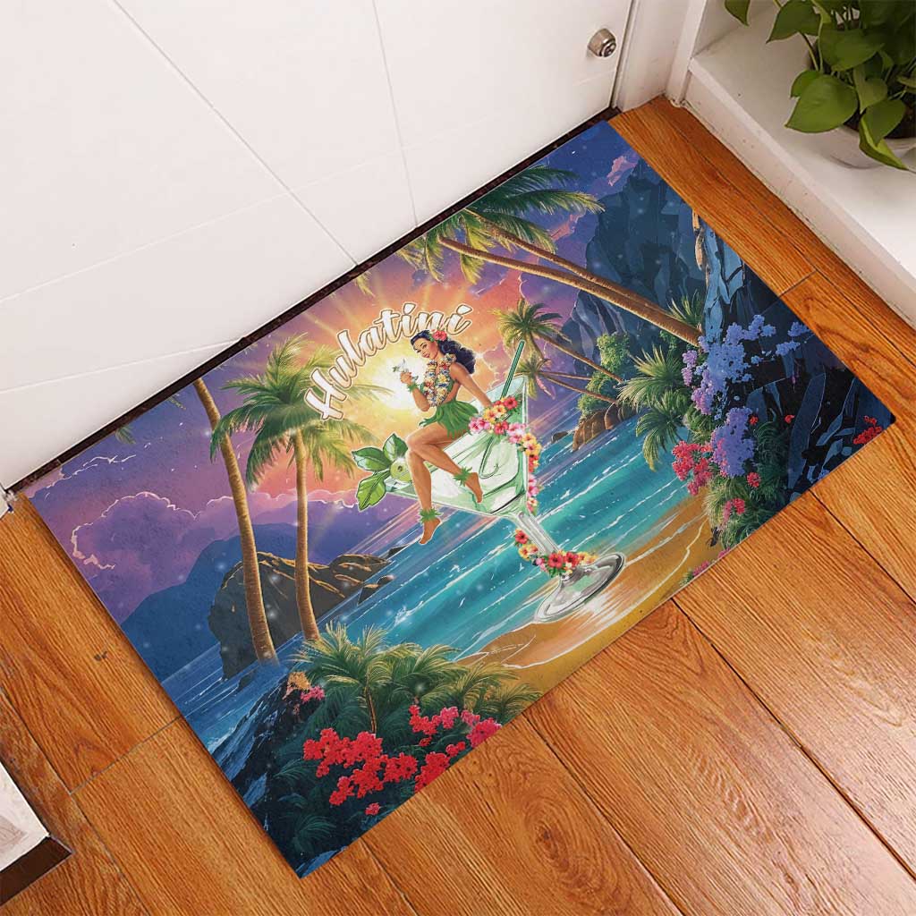 Aloha Hawaii Rubber Doormat Hula Martini Tropical Vibes - Polynesian Pride
