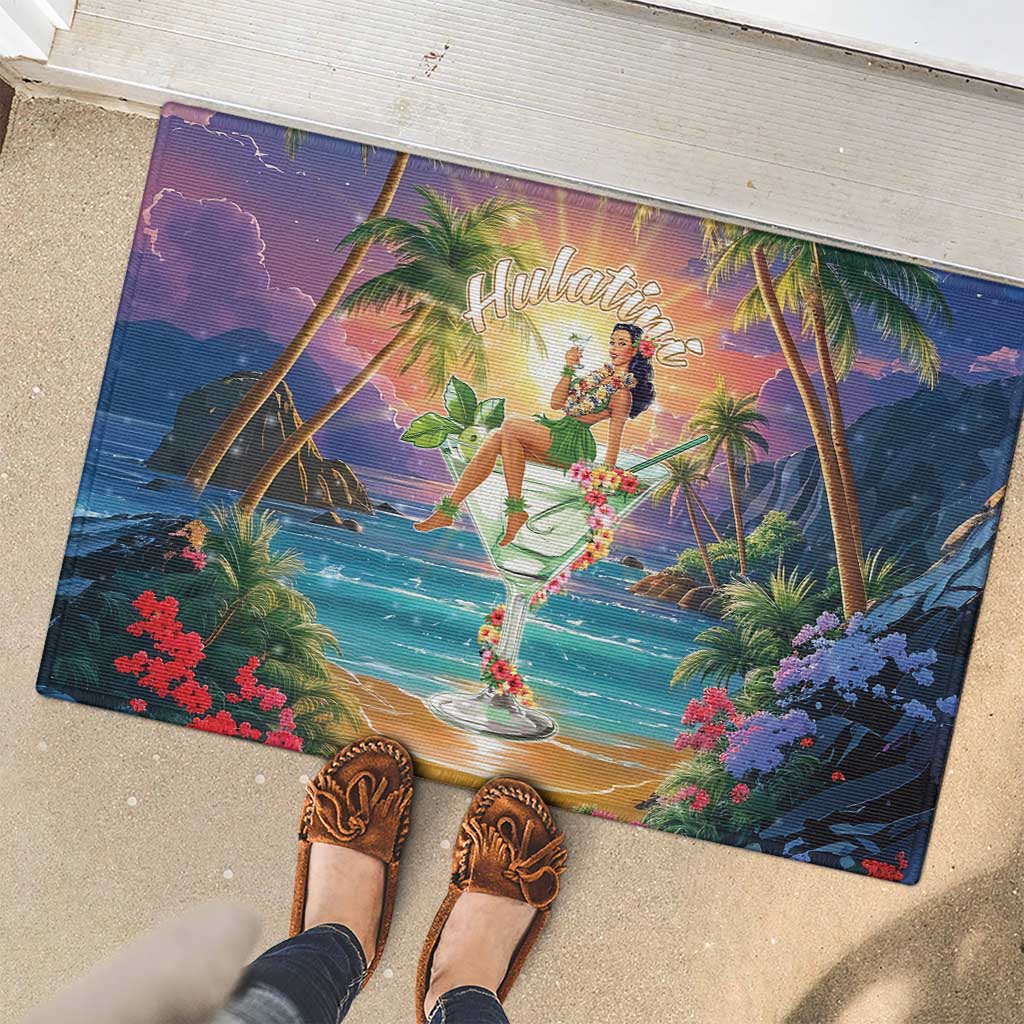 Aloha Hawaii Rubber Doormat Hula Martini Tropical Vibes - Polynesian Pride