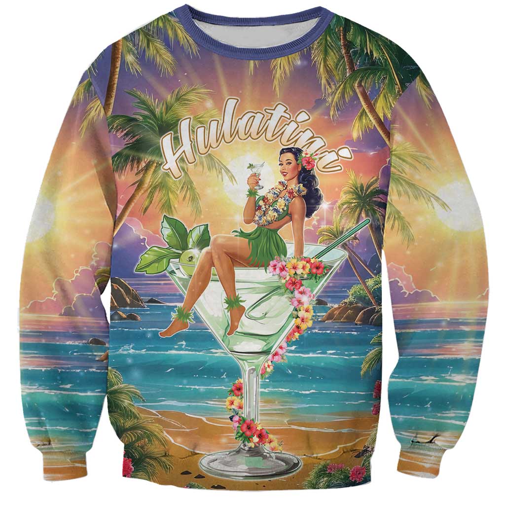 Aloha Hawaii Sweatshirt Hula Martini Tropical Vibes - Polynesian Pride